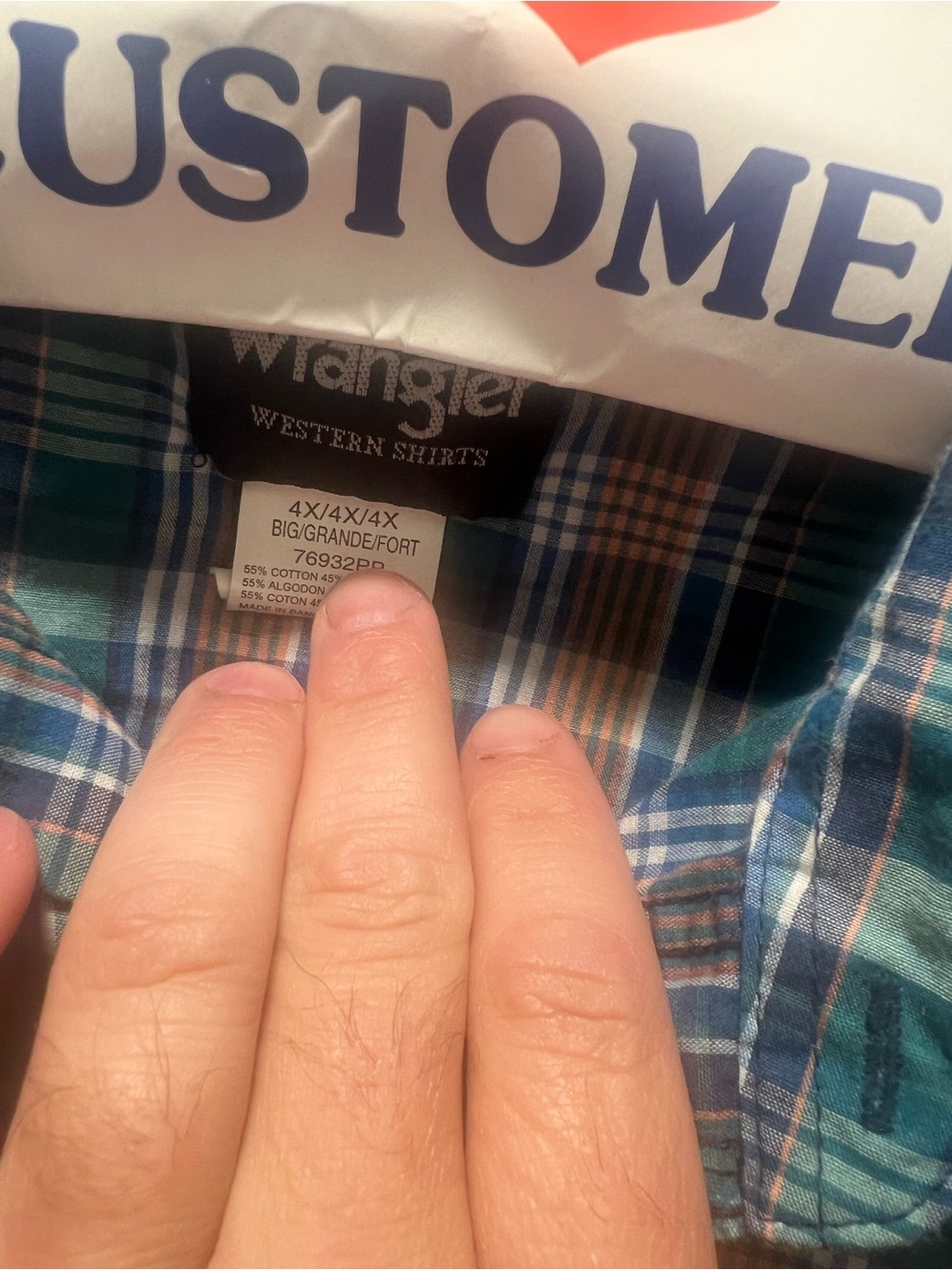Wrangler Plaid Button-Up Shirt in Teal & Blue